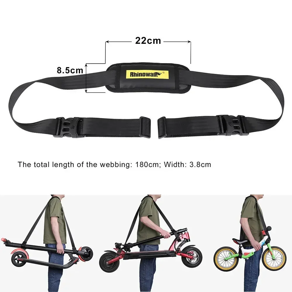 Rhinowalk Adjustable Scooter Riders Single Straps Portable Hand Carrying Shoulder Strap for Scooter Folding E-bike Skateboard