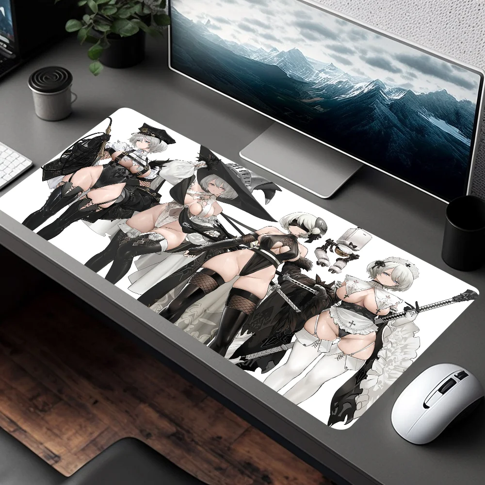 Nier Automata 2b 90x40cm Big Thickened Mouse Pad Oversized Gaming Keyboard Notebook Table Mat for Teen Girls Bedroom