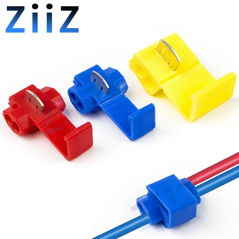 10 uds/30 Uds conector T-Tap conector de Cable eléctrico rápido bloqueo de empalme a presión Terminal de Cable de engarce impermeable azul amarillo rojo