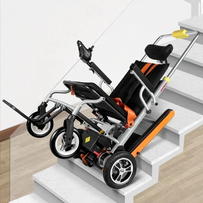 Thickened and Extended Track Ple Elect ric  Adjubleackrest Height Electri c Stair Climbing Chair