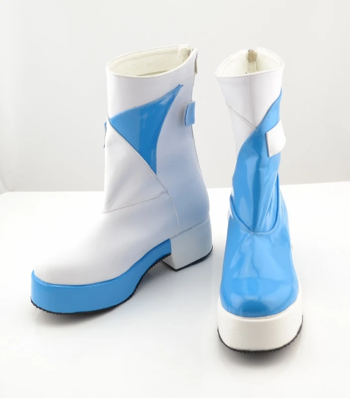 أحذية نسائية لوه تياني باللونين الأبيض والأزرق أحذية الهالوين التأثيرية فوكالويد الدعامة لوه تياني