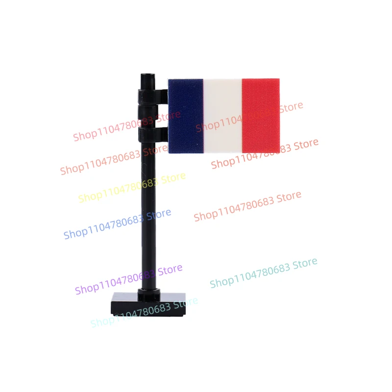 軍事的なイギリス、アメリカ、フランス、ポーランド、ロシアの国旗、ヘルメット、ビルディングブロック組み立てモデルおもちゃ、アニメ漫画ギフト、装飾品