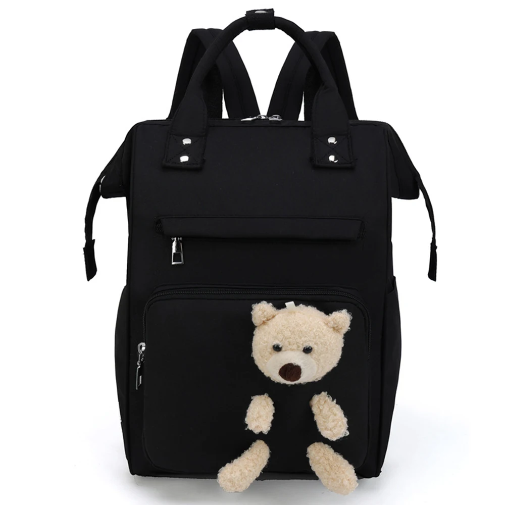 

2025 new mommy bag cartoon cute three-dimensional bear baby bag for mom fashion large capacity waterproof diaper maternity bag