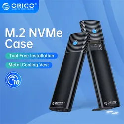 ORICO 10Gbps M2 SSD Enclosure NVMe PCIe SSD Box for M.2 NVMe NGFF SATA SSD Disk Tool Free M.2 SSD Case Built-in Metal Heat Sink