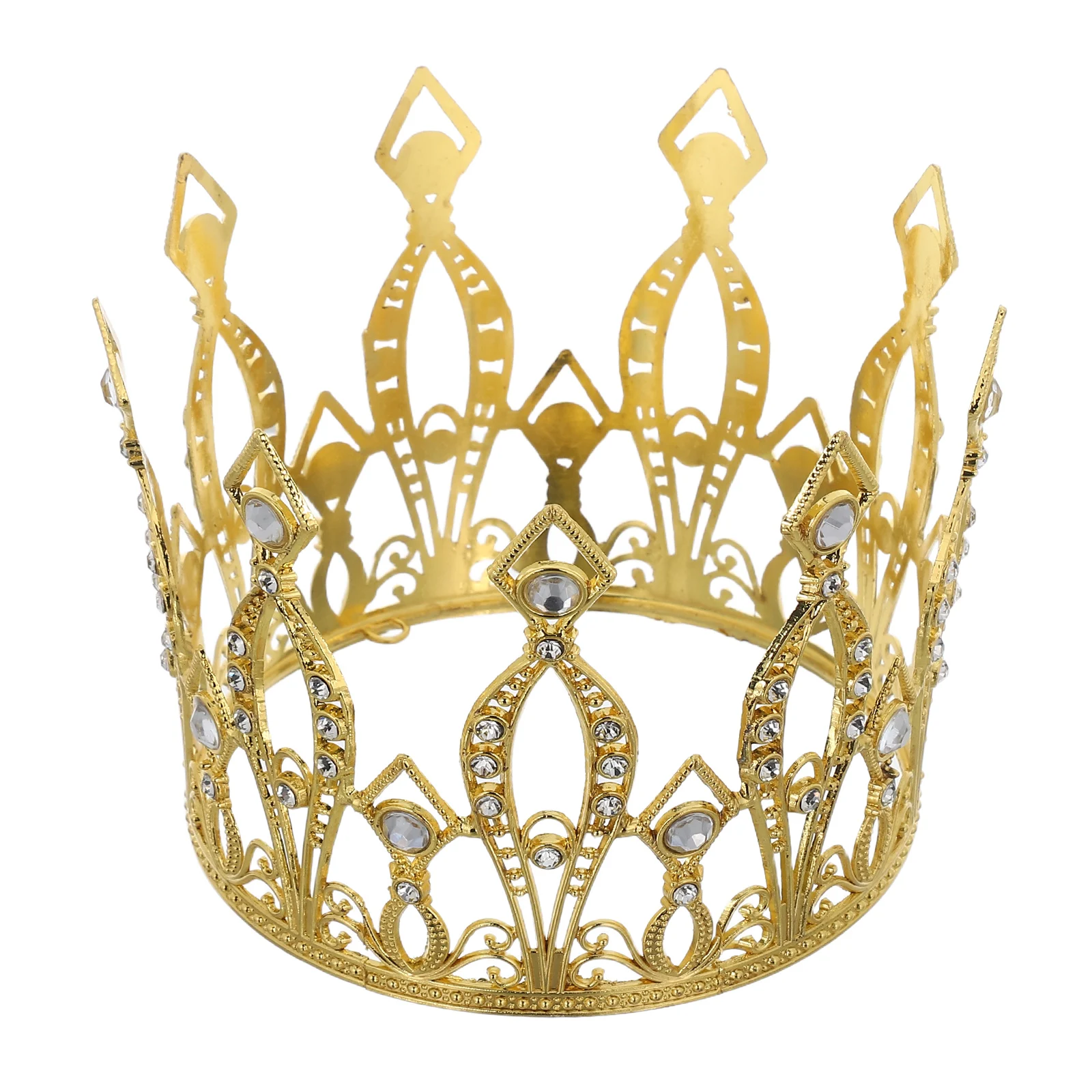

Exquisite Bridal Rhinestone Headdress Elegant Wedding Woman Hollow Golden Hair Accessory Decoration
