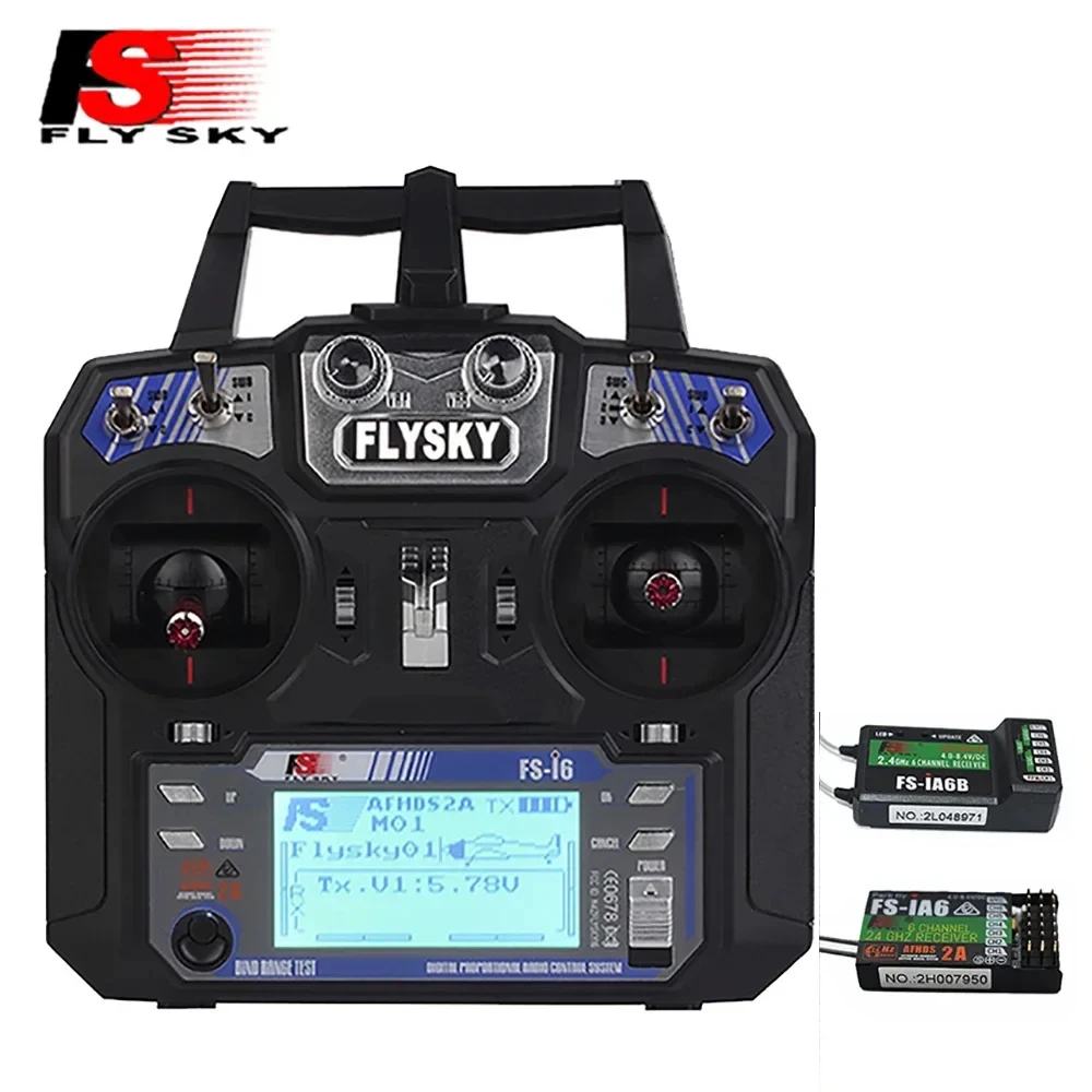 

FLYSKY FS-i6 I6 2.4G 6CH AFHDS Transmitter with FS-IA6B FS-IA6 Receiver for RC Airplane Helicopter FPV Racing Drone
