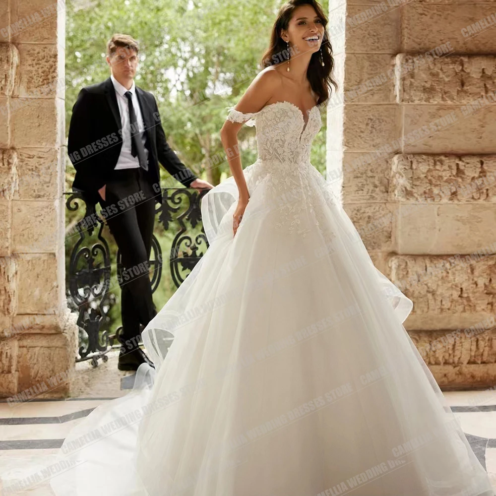 Robes de mariée à plusieurs niveaux pour femmes, simple, élégante, ligne A, sexy, bohème, hors des patients initiés, dos nu, quelle que soit la princesse chérie formelle