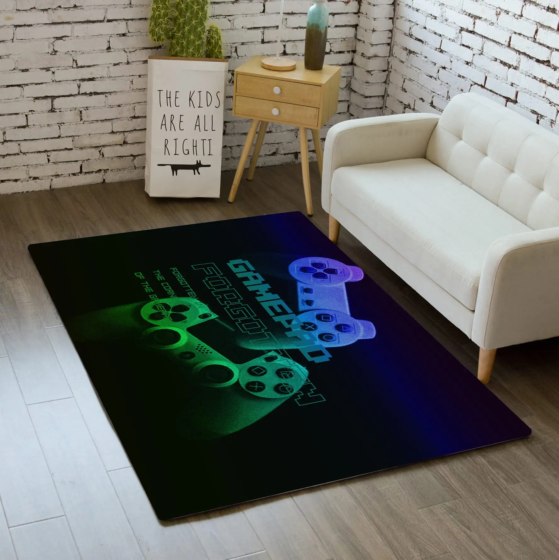 Player Gamepad Carpet Teen Area Rugs for E-Sports Mat Living Room Video Game Room Boys Bedroom Home Decorative Outdoor Door Mats