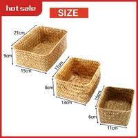 BEAU-Seagrass Storage Basket, Multisize Handmade Rattan Shelf Baskets & Home Storage Bins Baskets For Decoration