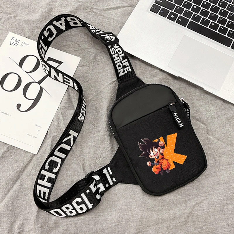 

Квадратная сумка через плечо серии Dragon BallZ, легкая маленькая сумка через плечо с буквой A-Z, трендовая нагрудная сумка для мобильного телефона, подарок на день рождения