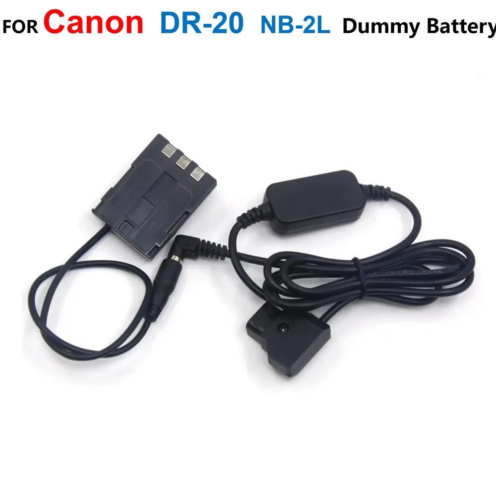 

D-TAP Dtap 12-24V Step-Down Power Cable+DR-20 DC Coupler NB-2L Fake Battery ACK-DC20 For Canon PowerShot G9 S40 S45 S50 S55 S60