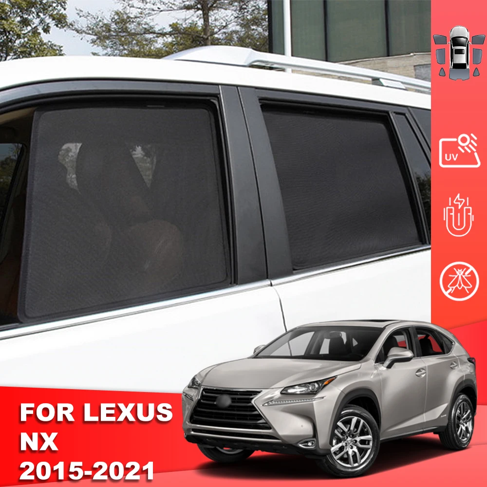 For Lexus NX 300h AZ10 2014-2021 Magnetic Car Sunshade Shield Front Windshield Curtain Rear Side Baby Window Sun Shade Visor