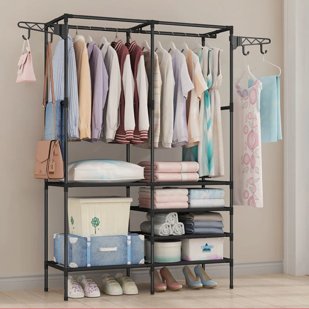 Clothes organizer Multifunctional Storage Rack Clothes and Hats Floor Standing Storage Shelf Household Bedroom Clothes Hanger