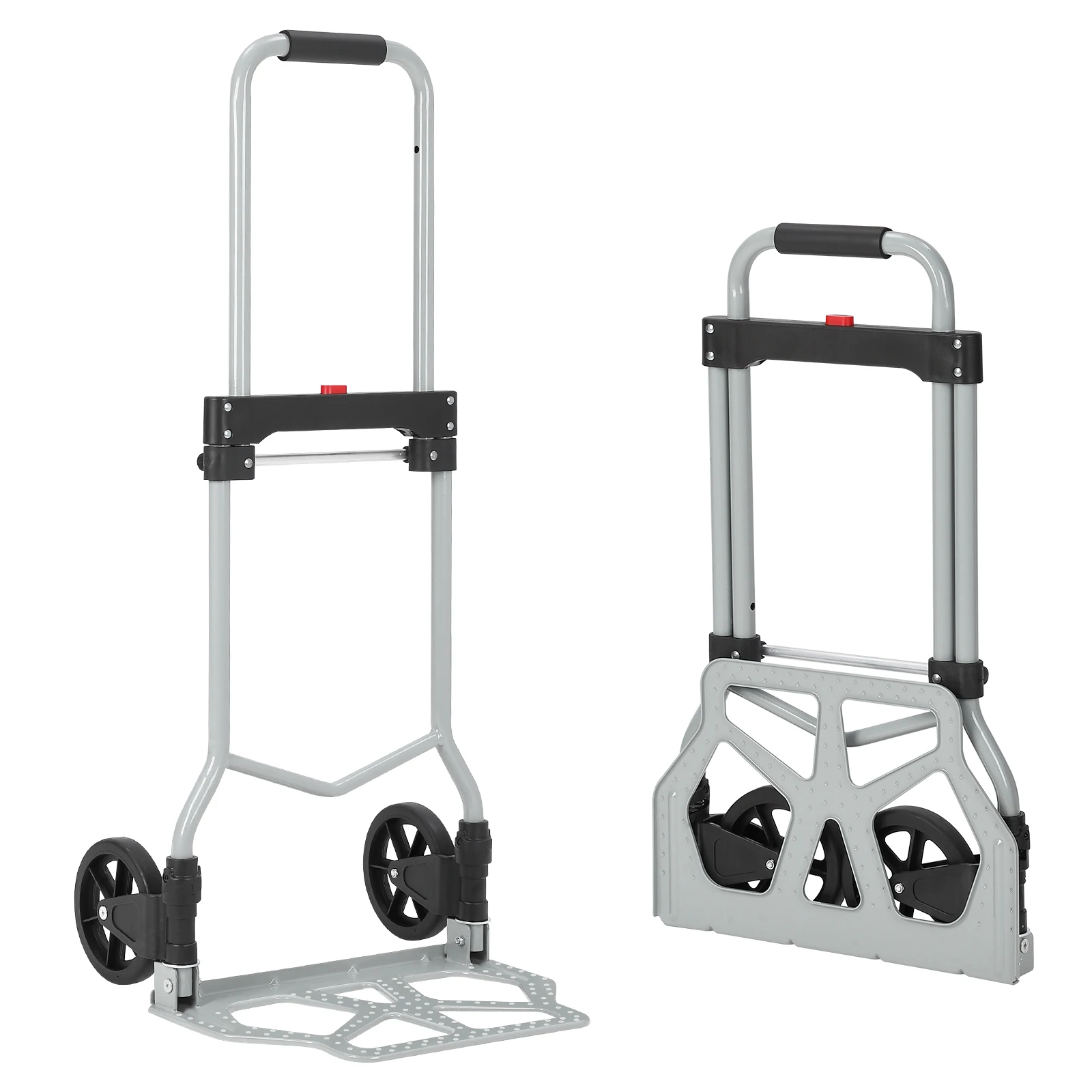 

Folding Hand Truck and Dolly, Heavy-Duty Luggage Trolley Cart with Telescoping Handle