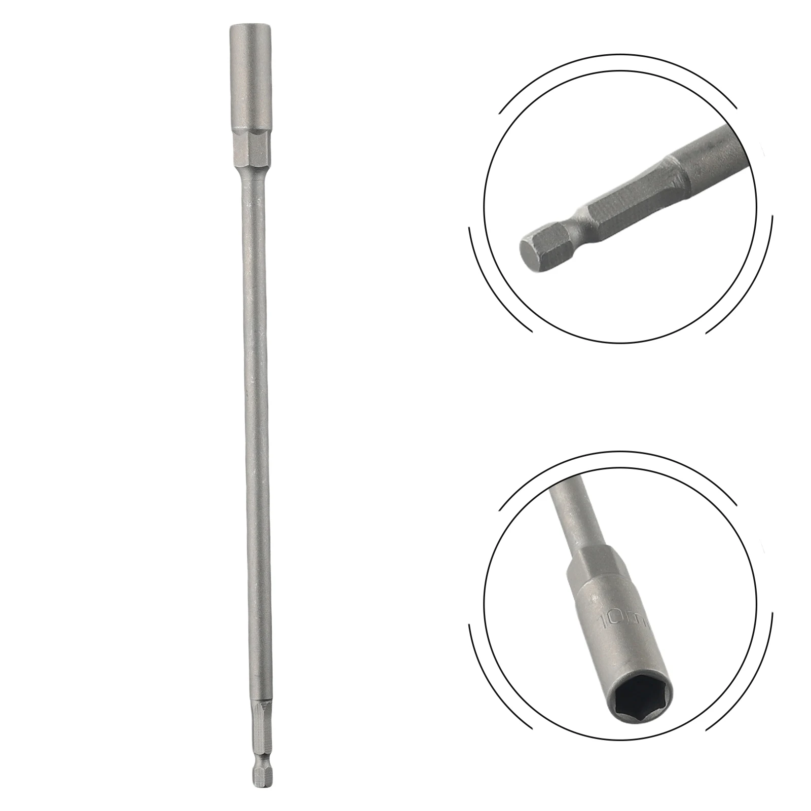 Manguito de extensión de llave de tubo, adaptador de broca de tuerca hexagonal de 250mm para reparación mecánica y proyectos de bricolaje en el hogar