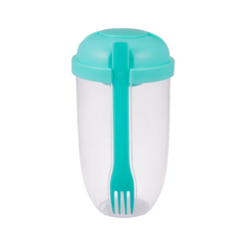 Breakfast Oatmeal Cereal Nut Yogurt Salad Cup Container Set with Fork Sauce Cup Lid Bento Tuppers Food Taper Bowl Lunch Box