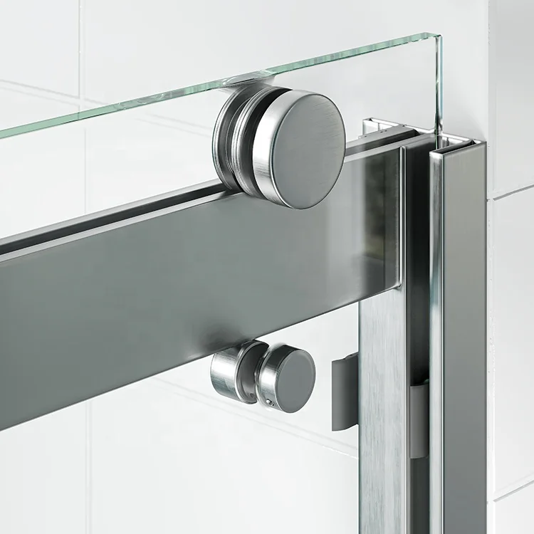 

SeaWin Frameless Glass Shower Sliding Door Stainless Steel Bath Hardware Kit Accessories