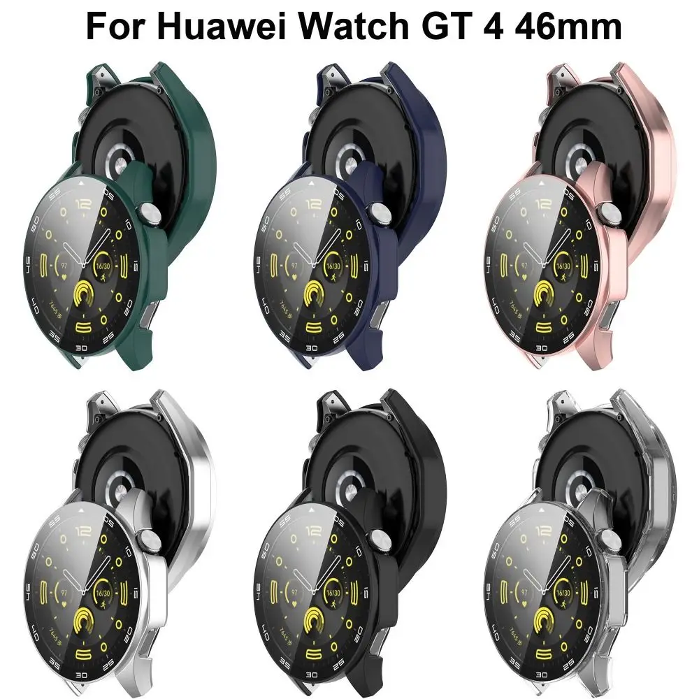 New Tempered PC Protective Case with Scale Shell Screen Protector Hard Watch Cover Shell for Huawei Watch GT 4 46MM Smart Watch