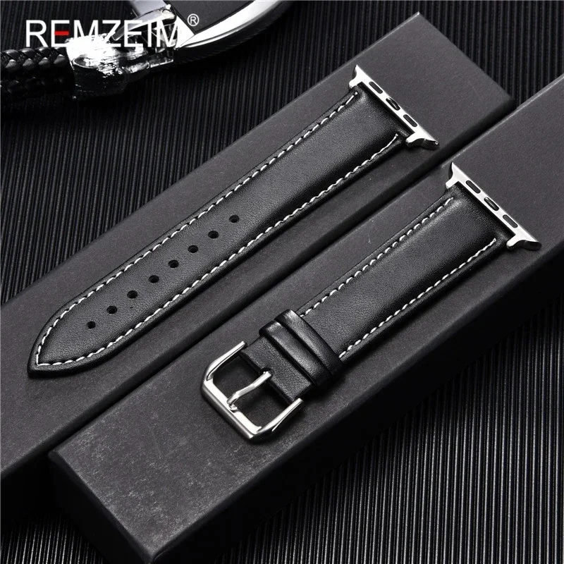 Herren Business PU-Leder Smartwatch-Armband für Apple Watch 38/40/41/42/44/45/46/49mm für iWatch 1-11 SE Ultra 3 2 Handgelenksband – Detail 1
