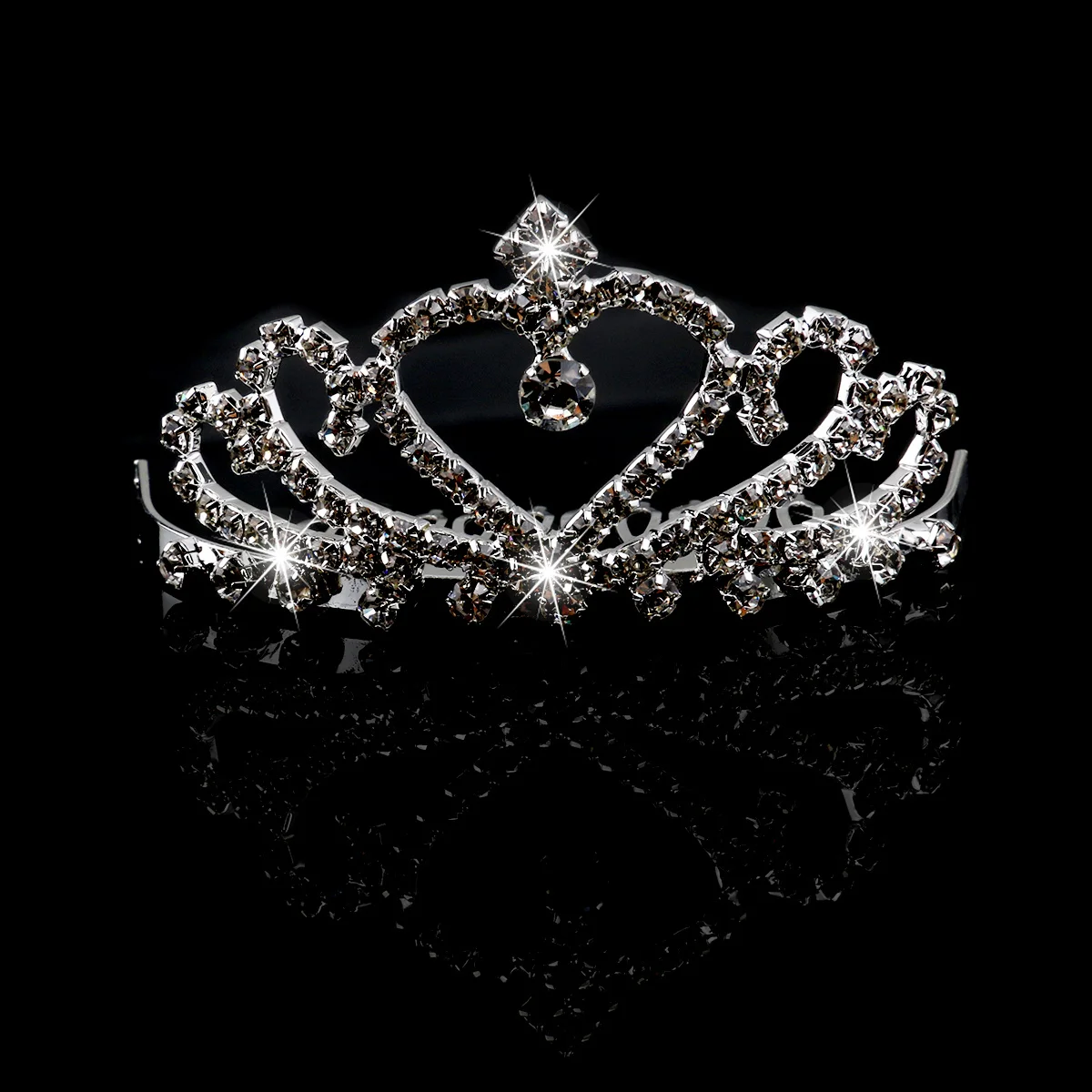 

1 Piece Elegant Crystal Rhinestone Crown Headband Bridal Tiara with Comb for Wedding Party Prom Silver Crystal Rhinestone Tiara