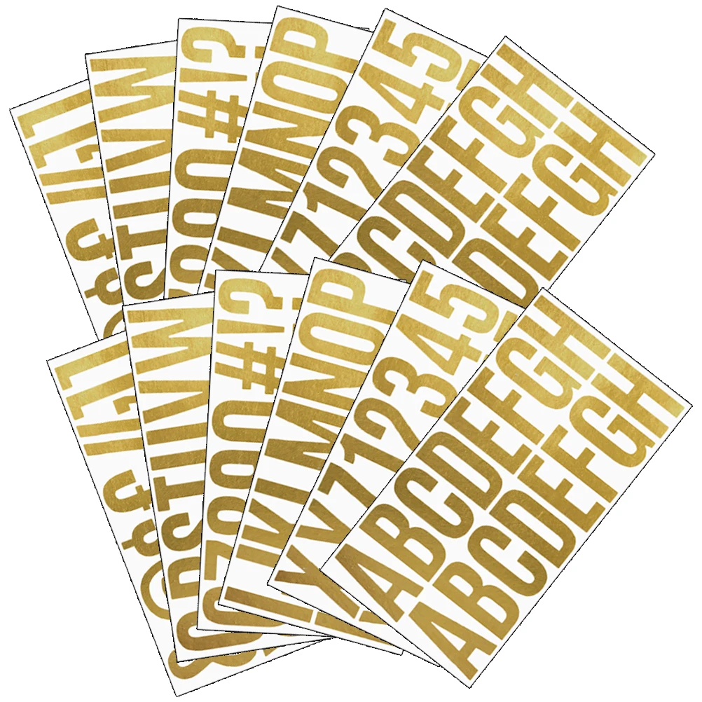 

12pcs Removable Alphabet Letter Self Adhesive Decals For Diy Crafts Mailbox Trash Can Stickers Decorative Journal