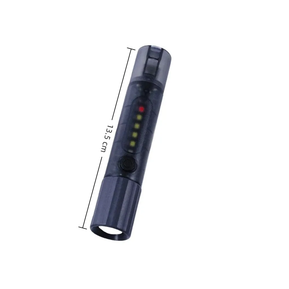 Rechargeable LED Flashlight With Whistle Retractable Zoom Five-level Dimming Outdoor Emergency Flashlight Long-Range