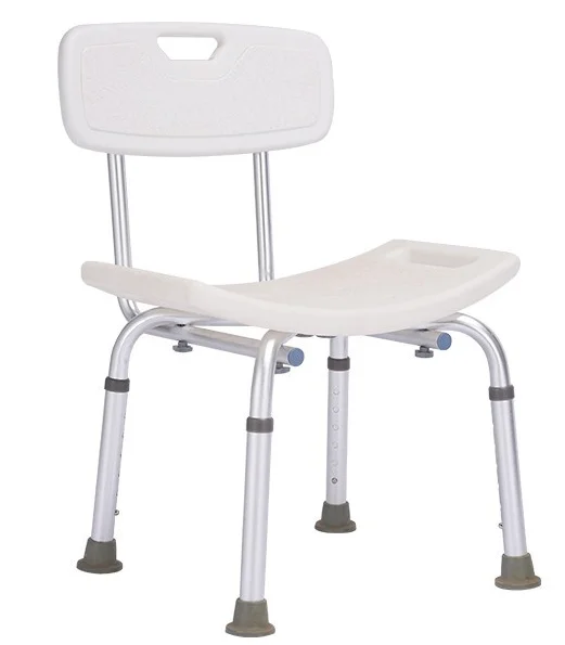 Manufacturer Supplied Adjustable Aluminium Folding Bath Chair with Rubber Tips