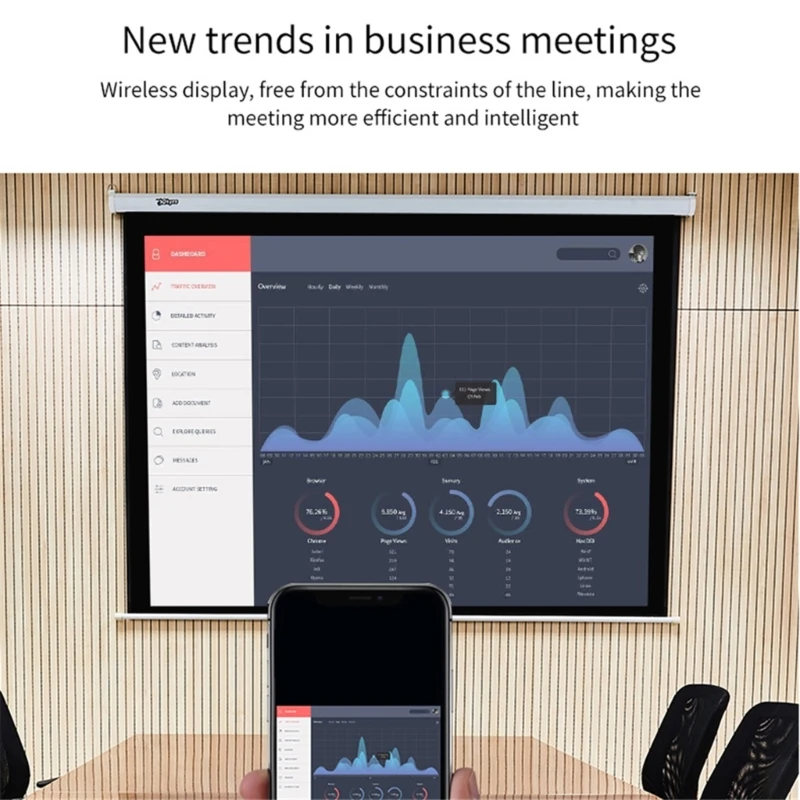 Adaptateur d'affichage sans fil compatible Dongle Miracast pour antenne intégrée