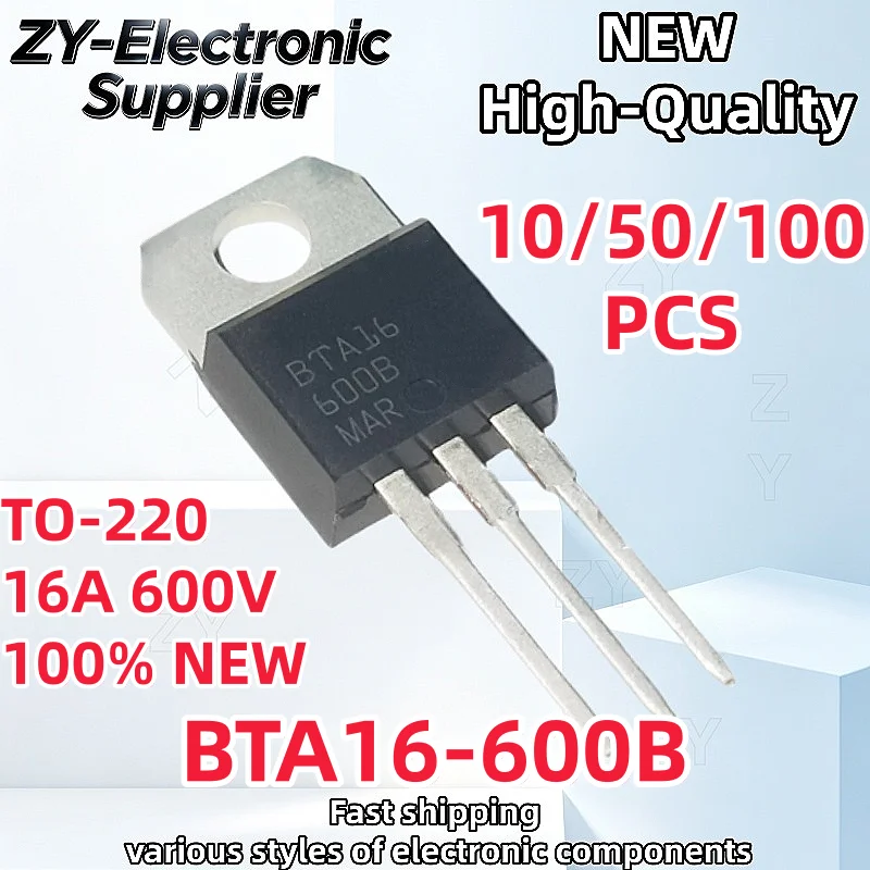 【10/50/100PCS】Brand New BTA16-600B  BTA16 TO-220 16A 600V Best Quality transistor In Stock