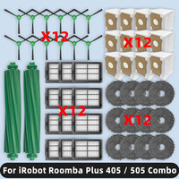 Compatible For ( iRobot Roomba Plus 405 / 505 Combo ) Spare Parts Accessories Kits Main Side Brush Hepa Filter Mop Pad Dust Bag