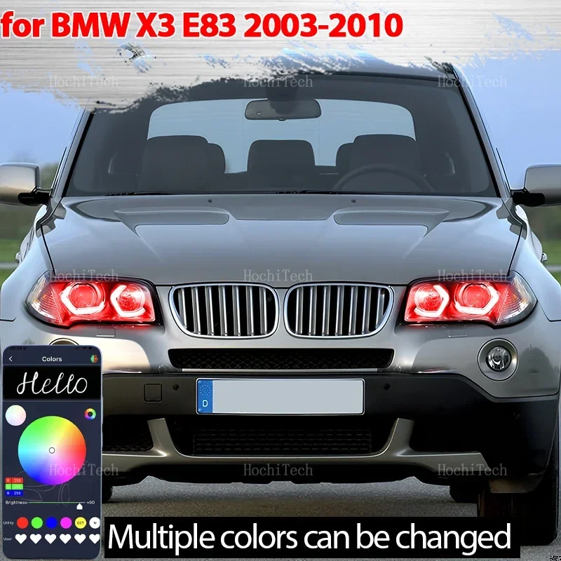 

multi-colored Ring Angel Eyes RGB M4 Style LED App control for BMW X3 E83 2003-2010 xDrive25i xDrive30i xDrive18d 20d 30d 35d