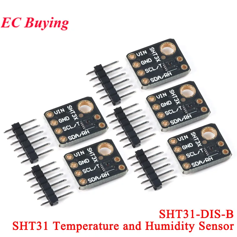 SHT31 Temperature SHT31-D Humidity Sensor Module Microcontroller IIC I2C Breakout Weather 3V 5V Compliant For Arduino