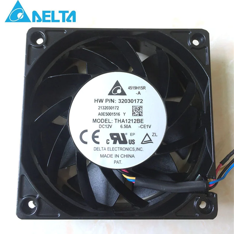 

For Bitcoin GPU miner most powerful violent cooling fan for delta THA1212BE 12V 6.50A PWM 4-Pin