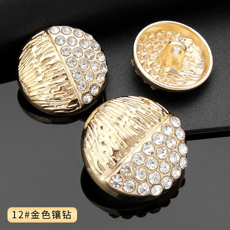 10pcs Vintage Metal Buttons High-end Suit Trench Coat Vintage Golden Round Coat Decorative Button Accessories