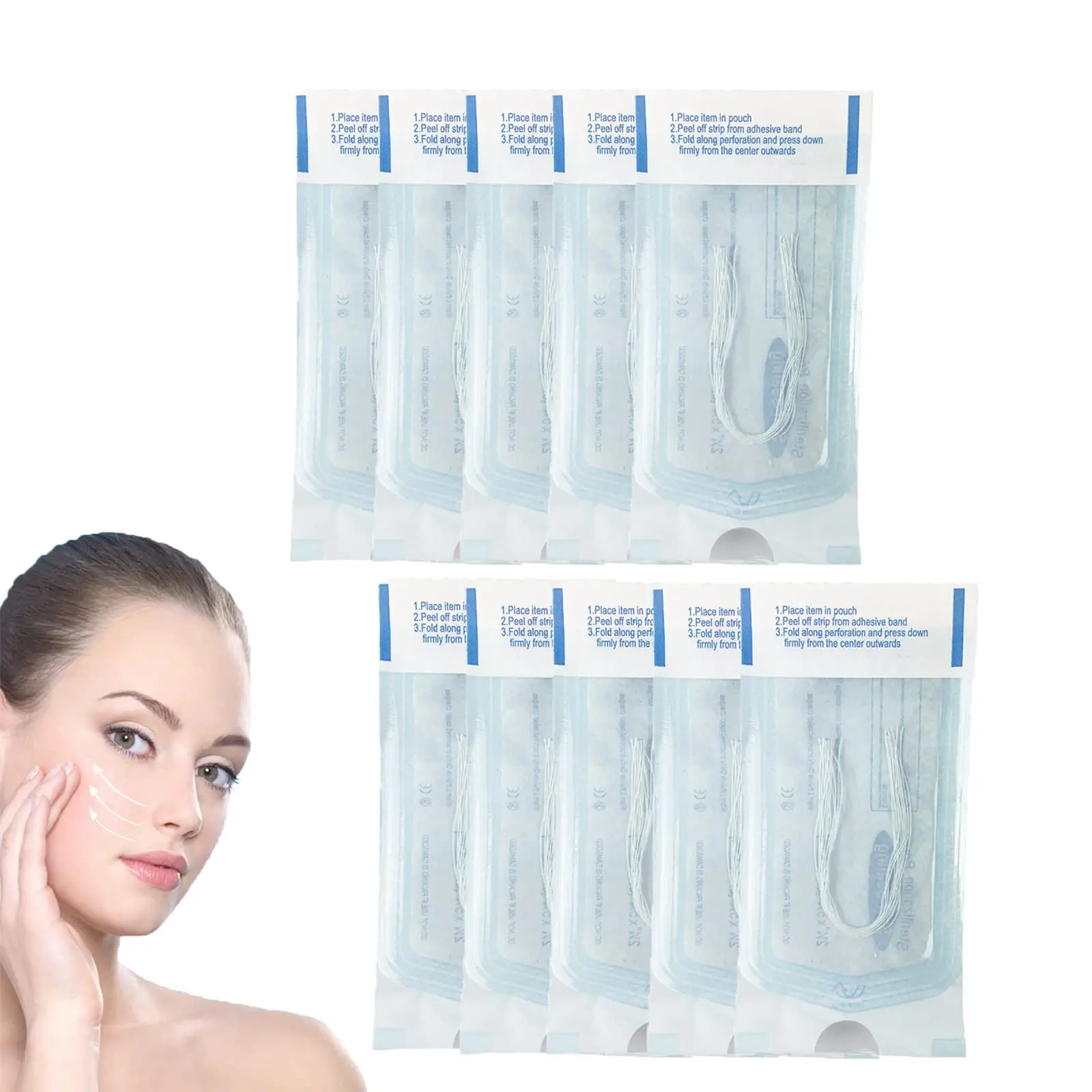 60/120pc Linha De Proteína Sem Agulha Linha De Fibroína De Seda Absorvível Face Filler Colágeno Levantamento Anti-Envelhecimento Apertando Essência Facial