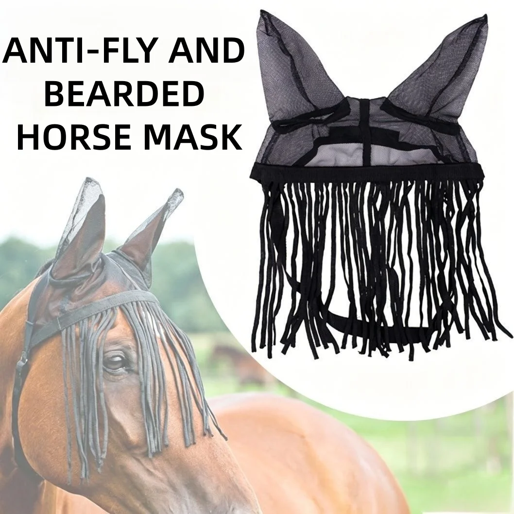 mascara-anti-moscas-para-cavalos-em-malha-respiravel-com-franjas-e-borlas-protetor-de-orelha-anti-mosquito-para-pastagem-de-verao