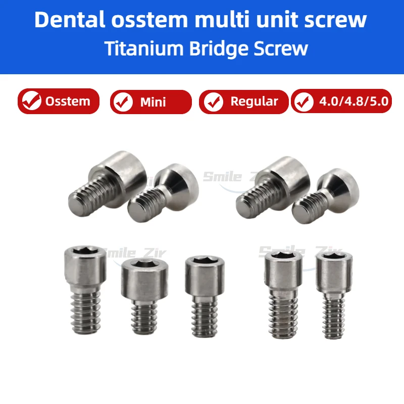 10PCS Osstem Multi Unit Screw Osstem Dental Implant Bridge M1.4 Titanium Screw for Osstem Multi Unit Abutment Implant MUA Screw