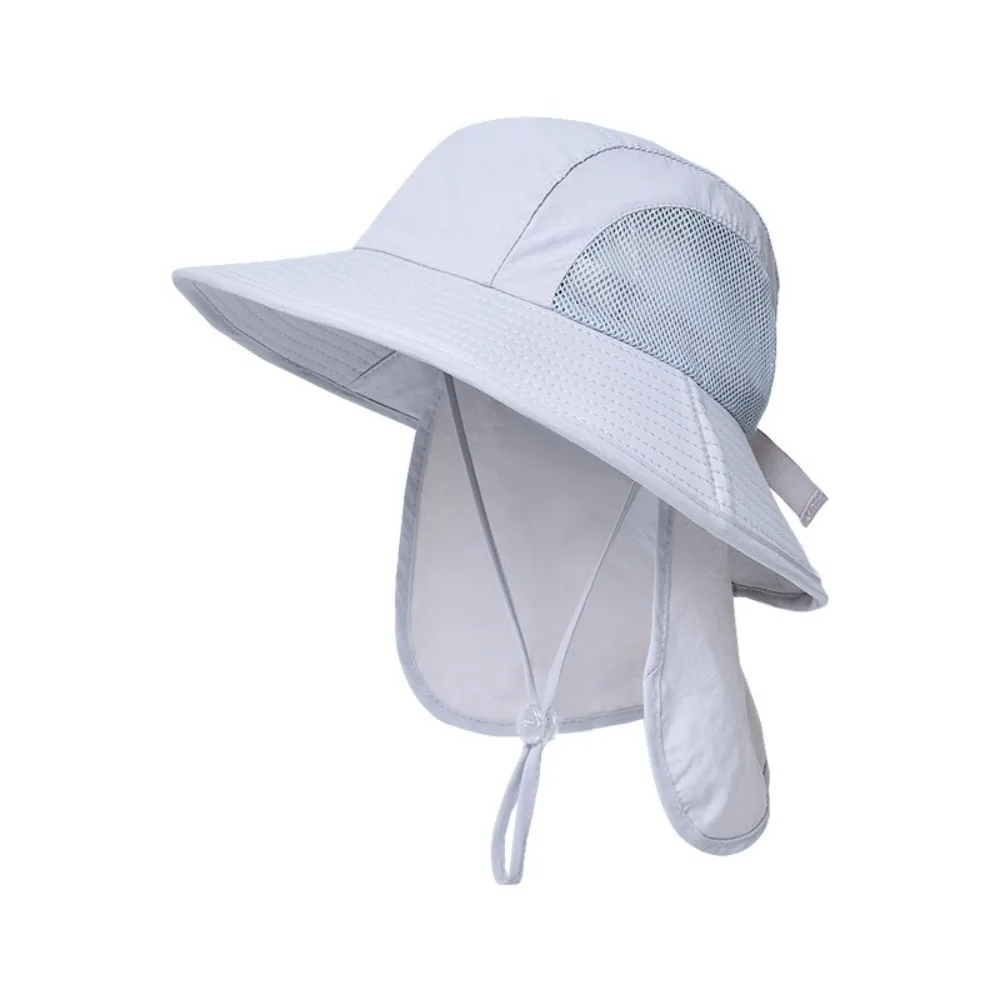 

New Wide Brim Fisherman Hat Mesh Anti-UV Beach Hat Neck Protection with Shawl Bucket Hat Summer