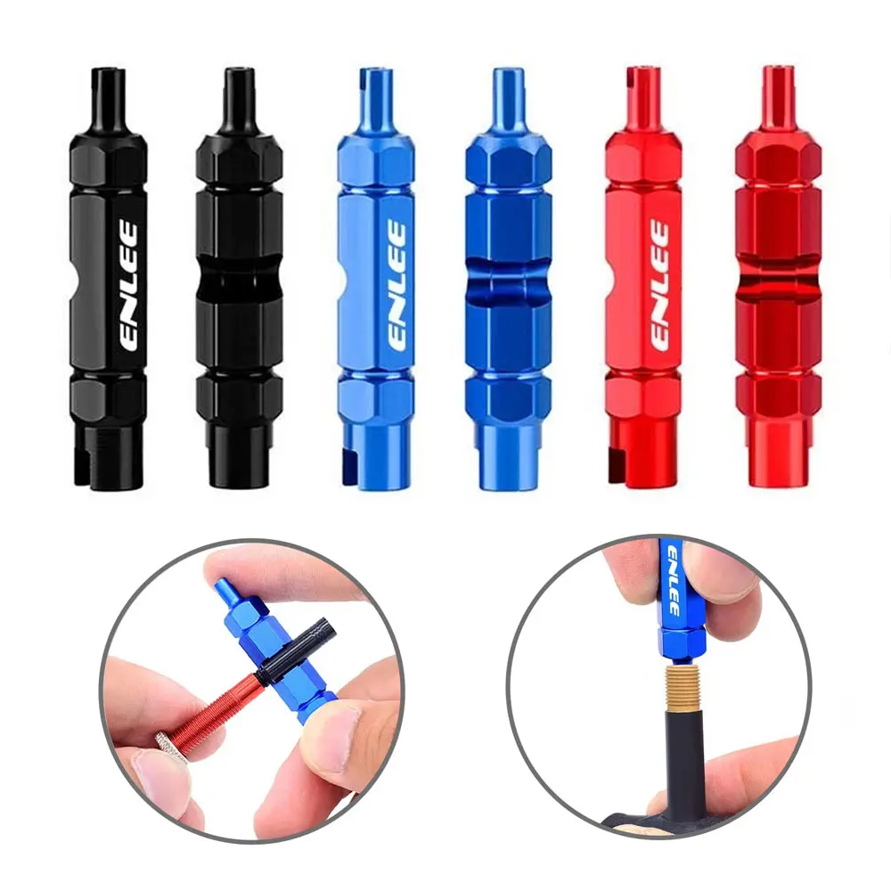 

Enlee Valve Core Remover Tool for Presta, Schrader, Valve Extender Tire Repair, Wrench for Bike, Car, Bicycle, Motorcycle Tyre