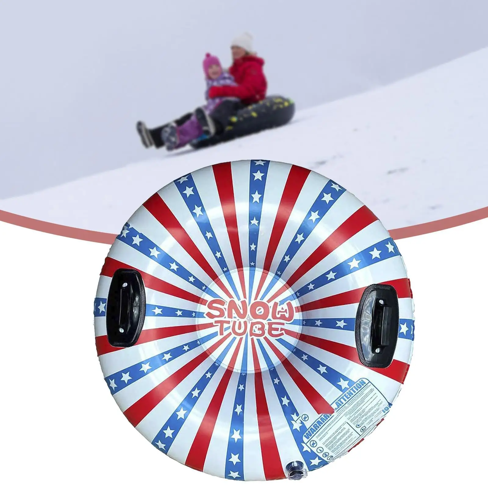 Inflatable Snow Tube Kids Adults Children Winter Snow Tube Skiing Tube Inflatable Sled for Games Outdoor Holiday Party Birthday