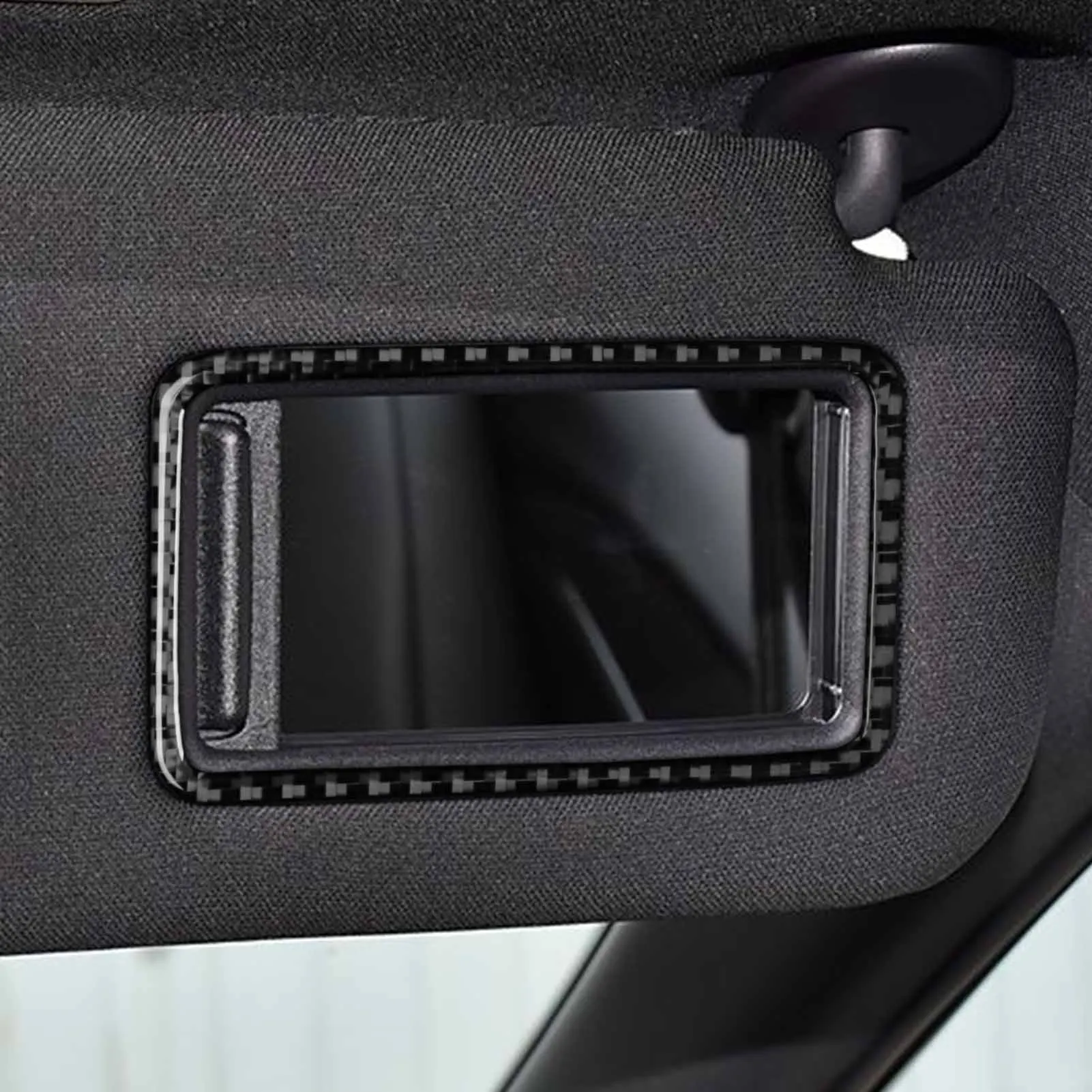 Real Soft Carbon Fiber For Toyota Camry 2024 2025 2026 XV80 Car Interior Accessories Sun Visor Vanity Mirror Frame Cover Sticker 5