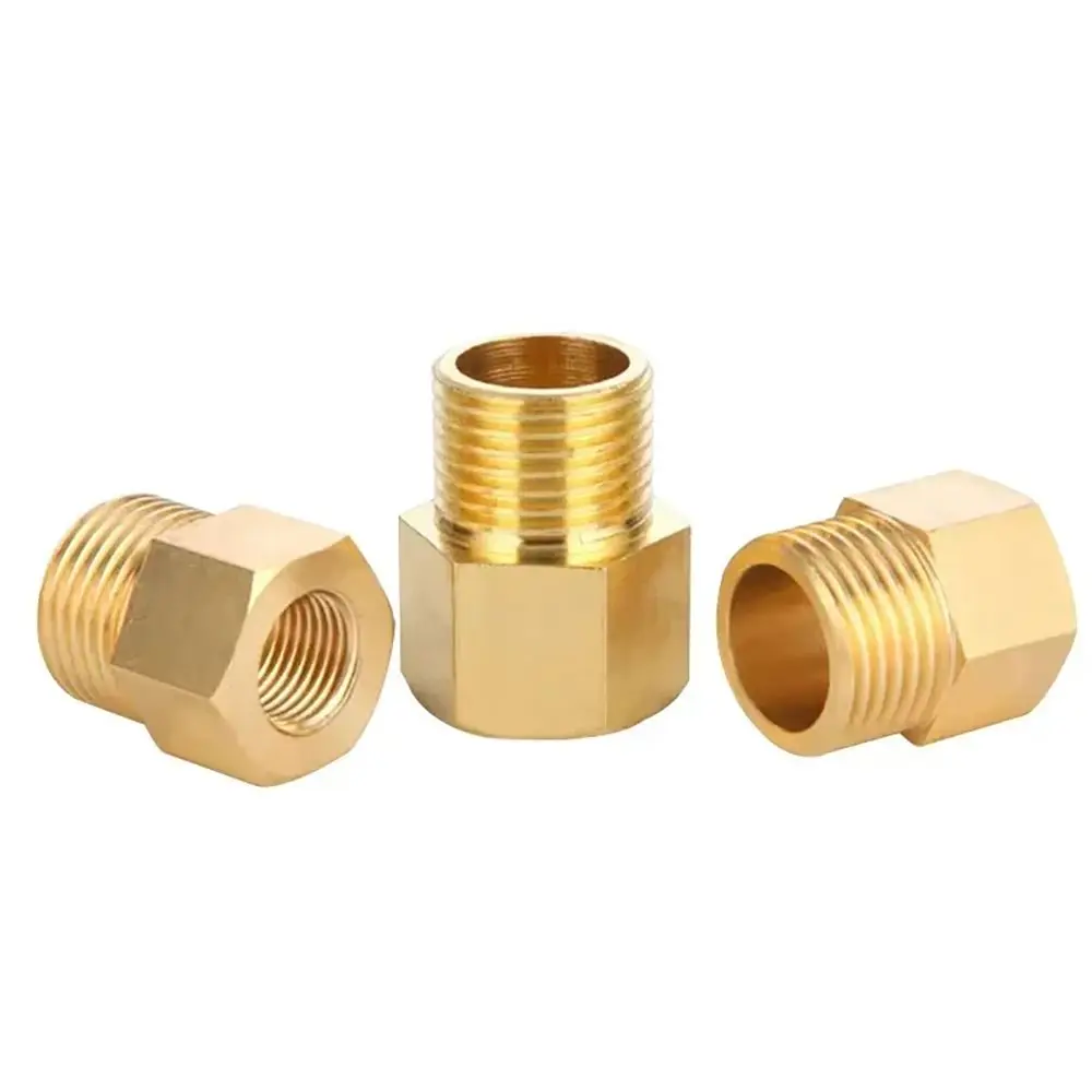 1Pcs Reducer Pipe Fitting 1/8 1/4 3/8 1/2 3/4 Coupler Connector Hex Bushing Connectors Female to Male Threaded Brass