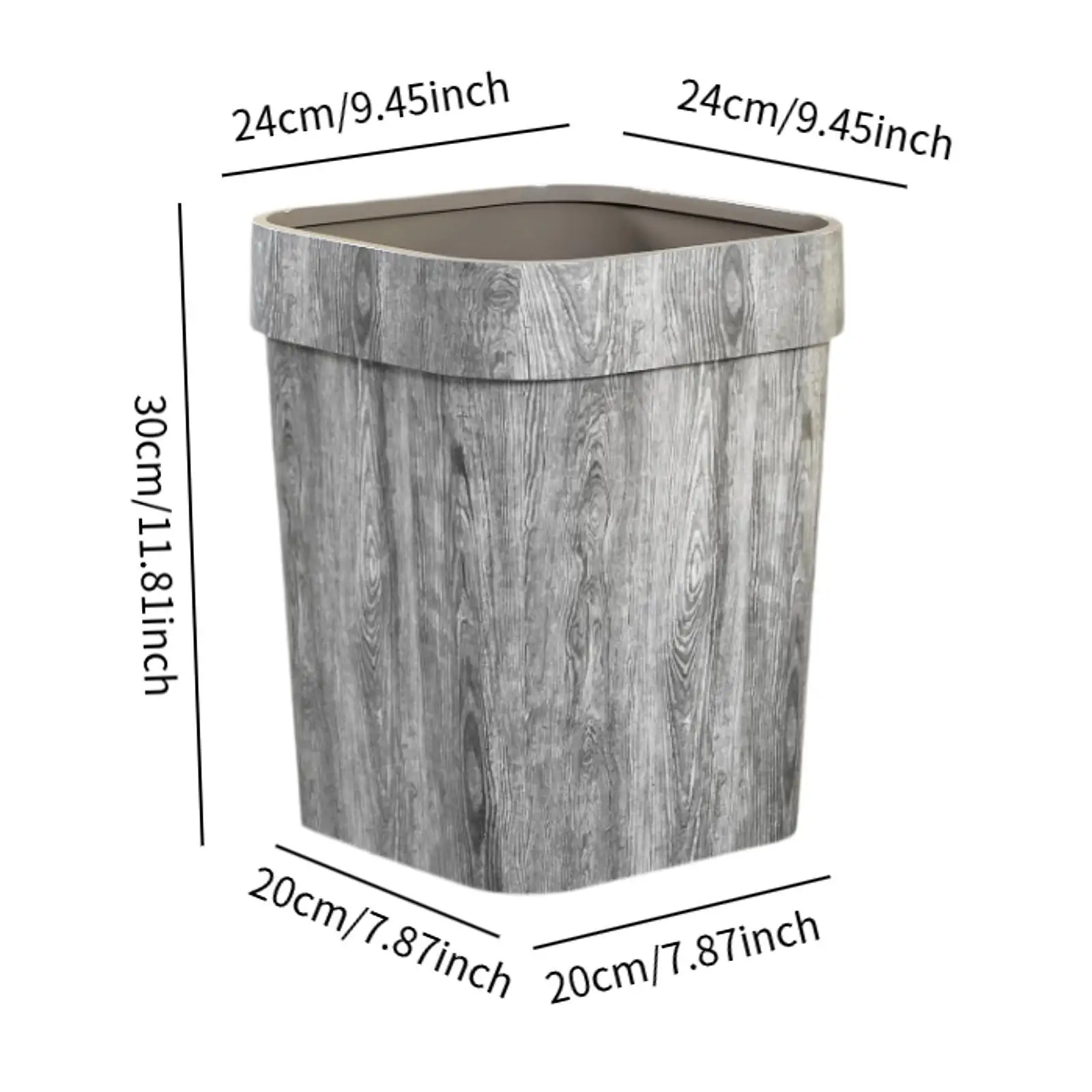 Trash Can Household Portable Farmhouse Garbage Can Recycle Bin Waste Basket for Dorm Room Bathroom near Desk Office Living Room