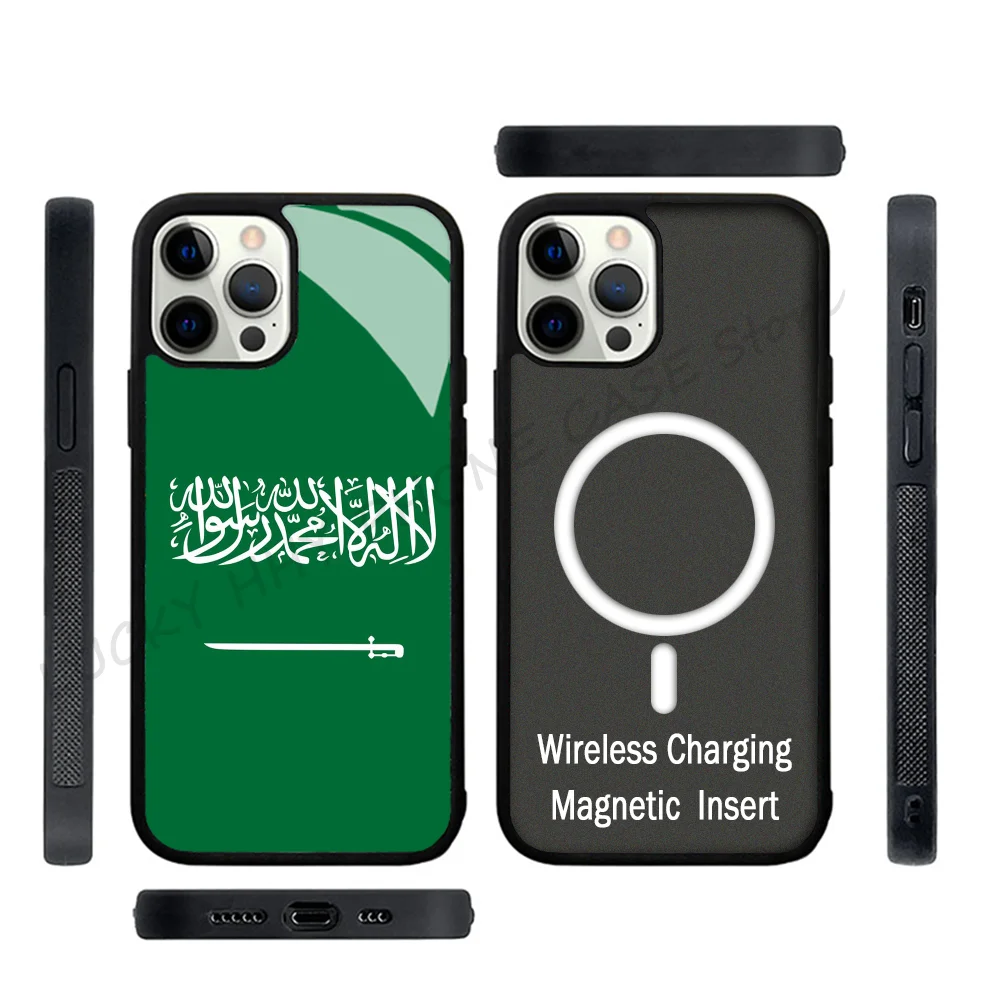 

Kingdom Of Saudi Arabia Flag Phone Case Phone Case Strong Magnetic For IPhone 15 14 13 Pro Max 11 12 Mini For Magsafe