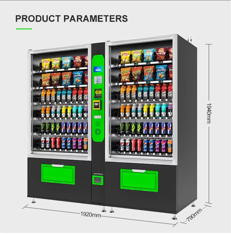 Refrigerated Combo Vending Machine for Foods and Drinks Cola Large Capacity Smart Snack Vending Machines Self Service Food Kiosk