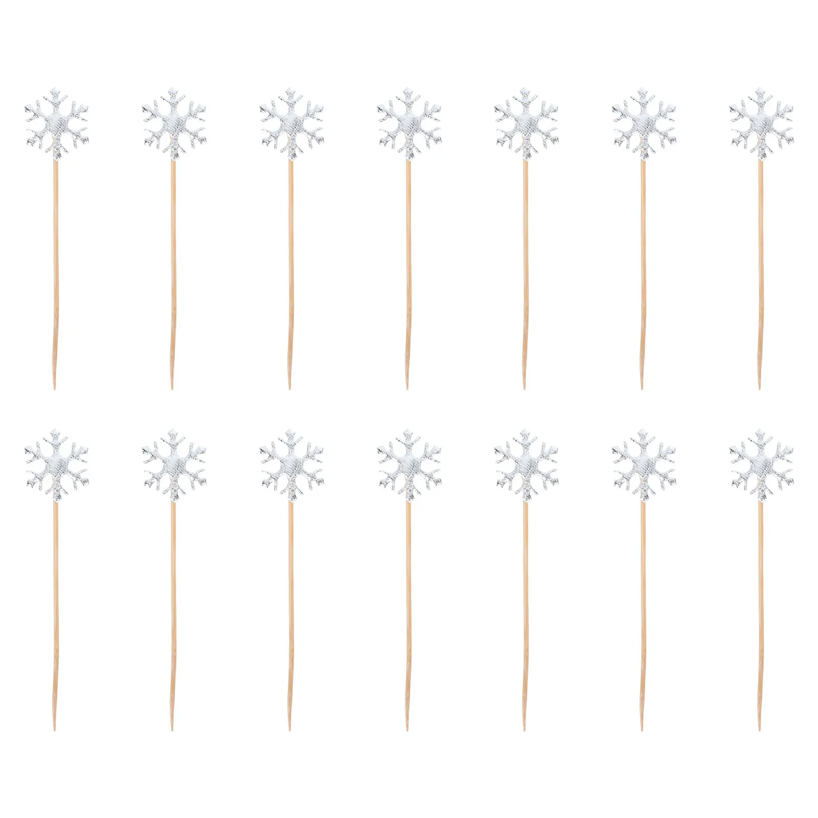 

50pcs Snowflake Cake Toppers Christmas Party Decorations Elegant Paper Picks naments Festive Xmas Cake Accessories