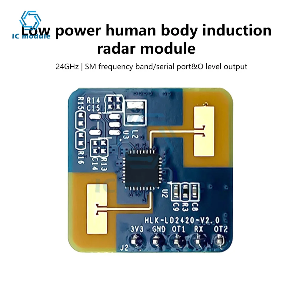 HLK-LD2420 الإنسان وجود الاستشعار وحدة الرادار LD24120 24 جرام ملليمتر موجة الرادار ذكي موجة الاستشعار