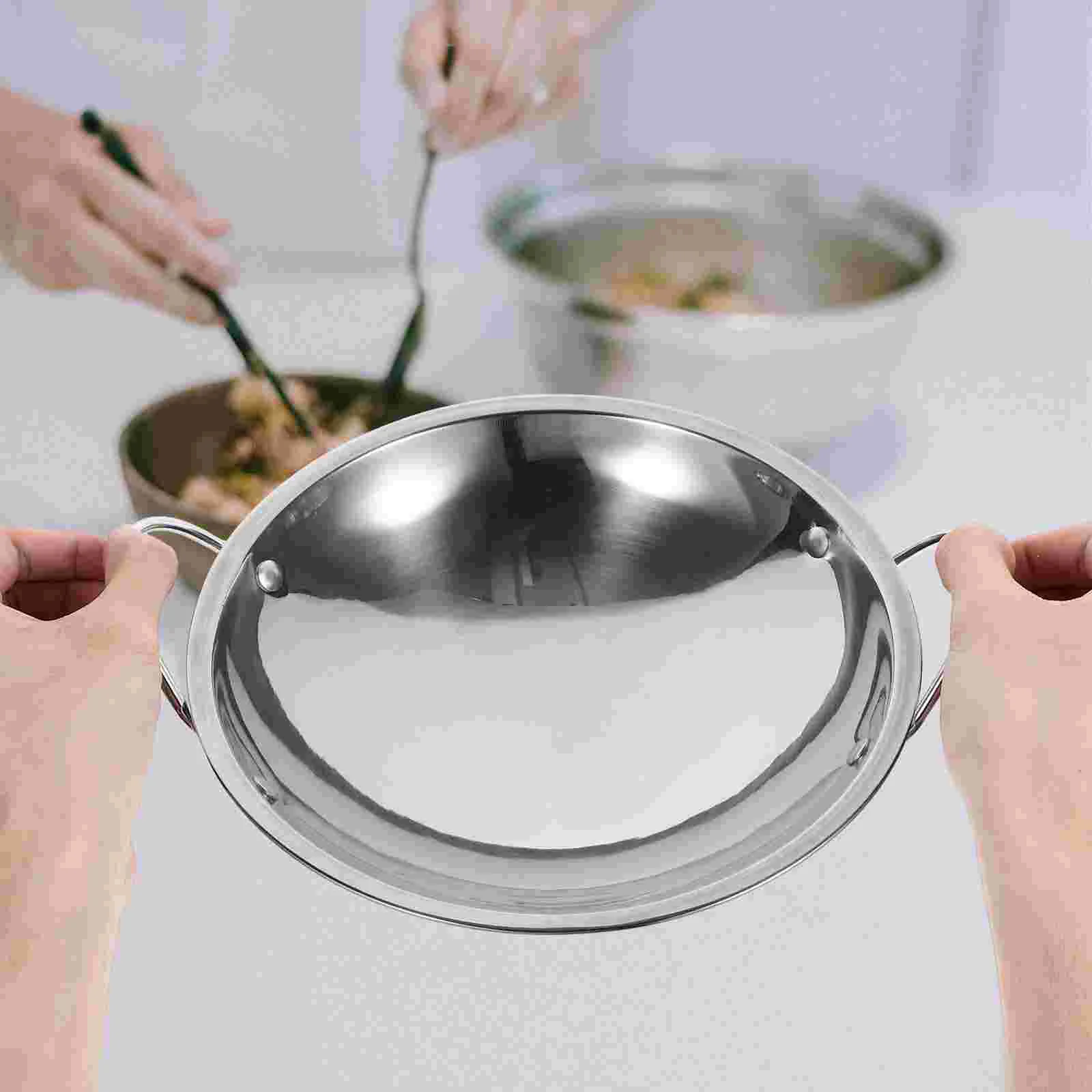 Stainless Steel Wok Small Pots For Cooking Pan With Handle Stock Household Kitchenware Metal Pans Dish