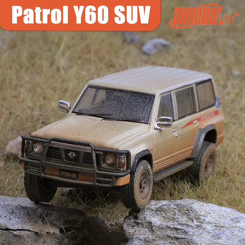 รถของเล่นโมเดลโลหะผสม Shadow Pro 1/64 Patrol Y60 SUV ของสะสม ของขวัญคริสต์มาสสำหรับเด็กผู้ชาย
