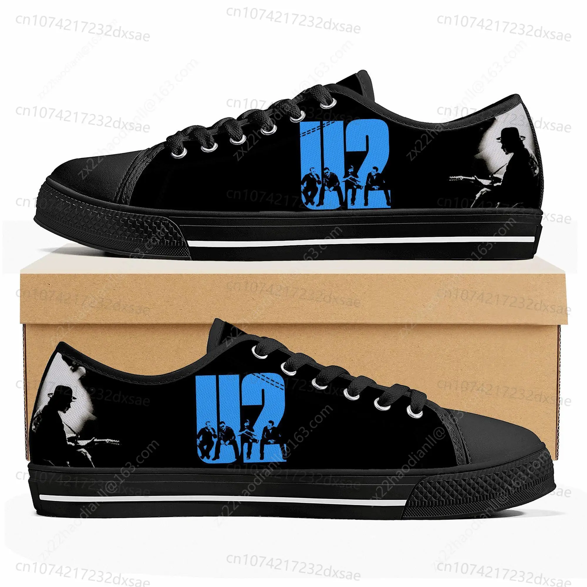 U2 Rock Band Fashion punk Low Top High Quality Sneakers Mens Women Teenager Canvas Sneaker Casual Couple Shoes Custom Shoes